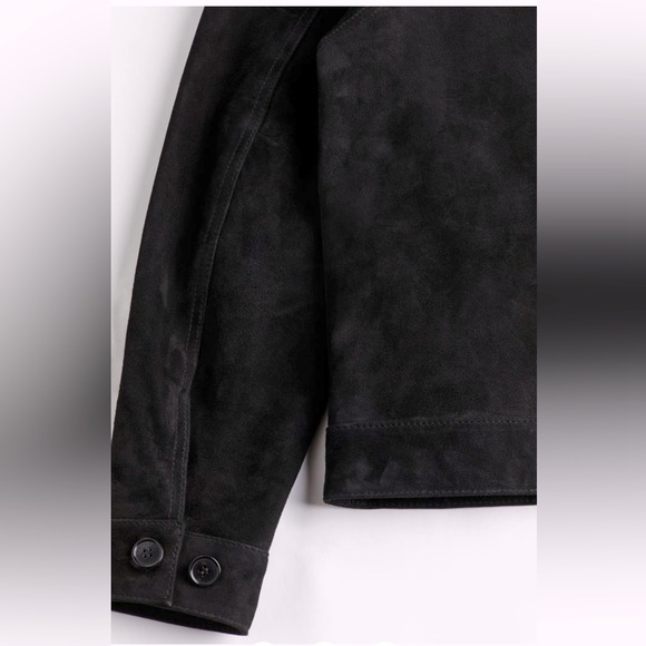 H&M NWOT Slim Fit Jacket In Soft Suede With A Fitted Silhouette. - Picture 6 of 11